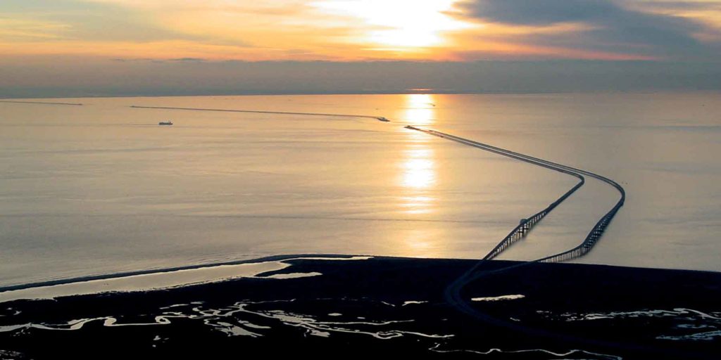 The Chesapeake Bay Bridge-Tunnel is a civil engineering marvel