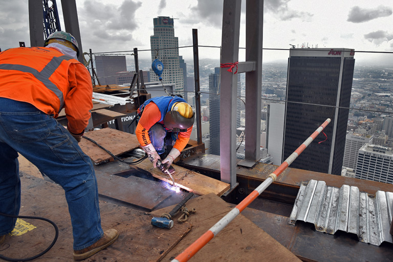 Ironworkers Were Instrumental in Helping the Wilshire Grand Center